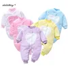 Newborn Baby Winter Clothes cute Infant Girls Outwear clothes Jumpsuit for boys soft fleece warm New born Rompers 0-12 Month LJ201023