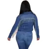 Kadın Sonbahar Kış Püskül Ekleme Yarasa Kollu Jean Ceketler Degrade Tam Kollu Denim Aktif Giyim Yüksek Sokak Ceket LJ200813