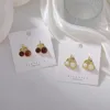 Stud 2022 Flickor Sommar Sweet Fruit Cherry Örhängen för Kvinnor Mode Smycken Härlig Oorbellen Brincos