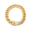 Herren Hip Hop Gold Armbänder Schmuck Iced Out Kettenarmbänder Roségold Silber Miami Cuban Link Kettenarmband