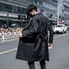 Men's Trench Coats Medium Long Men Luxury Double Breasted Solid Color Male Jackets Coat Fashion Style Slim Fit Windbreaker