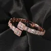 THE BLING KING CZ Custom Opened Square Zircon Baguette Iced Out Adjustable Bracelet For Men Luxury Drop 2202182547