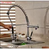 Chrome Solid Brass Kitchen Faucet Double Sprayer Vessel Sink Mixer Tap Deck M qyltnF packing20107543597