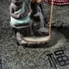 Encens bouddhique à refoulement de lotus en céramique fait à la main Porte-brûleur d'encens à refoulement en céramique
