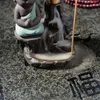 Handmade Ceramic Lotus Backflow Buddhist Incense Ceramic Backflow Incense Burner Holder Censer Aromatherapy Smoke Backflow Stick Incense