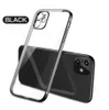 Geplated Edge Square Clear Phone Cases voor iPhone 12 11 Pro Max 12 Mini XR XS MAX 7 8 Plus Soft TPU