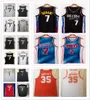 Gestikte mannen 2021 City Black Blue Kevin 7 Durant Jerseys Basketbal 35 College NCAA Shirts Oranje Wit Grijze Kleur Jeugd Kinderen