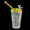 Diepvriezer Cup Water Pijp 6.1 "Bong DAB Rigs Siliconen Plastic Bongs Smedig Pijpen voor Droog Kruid met glazen kom