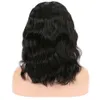 Natural Wave Bob Wig Peruansk spets främre mänskliga hår peruker PRED PLUCKED med babyhår för svarta kvinnor8177721