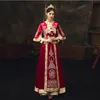 Abbigliamento etnico vintage in stile cinese, costume cheongsam da matrimonio reale, sposa rossa, tradizionale abito Tang, ricamo Qipao