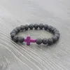 Couleurs Croix Bracelet Yoga Perles de Lave Huile Essentielle Diffuseur Bracelet Bijoux De Mode femmes hommes bracelets volonté et cadeau de sable