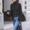 Women's Blouses & Shirts Elegant Vintage Polka Dot Printed VONDA 2021 Women Casual Lapel Tops Long Sleeve Tunic Blusas S-5XL1