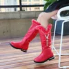 Boots Metal Fringe Long Princess Girls Genuine Leather Elegante Plexho