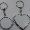 Sublimering blank nyckel spänne speglar diy mini 2 ansikte kosmetisk nyckelring hjärtformad tjej bärbar kompakt utsökta gåva 3 2hf m2