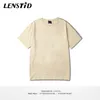 LENSTID Harajuku Plain T Shirt 2020 Été 100% Coton Hommes Blanc Tshirt Streetwear Casual Basic T-shirts À Manches Courtes Tops Tees LJ200827