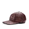 Luxurious2021 Crocodile Leather Flat Top Hat Fashion Dome Baseball Men's and Women's Cap J1210