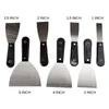 7 pièces couteau à mastic grattoir lame 1-5 pouces pelle murale en acier au carbone poignée en plastique outil de Construction couteau à plâtre sac à outils