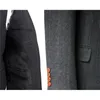 Wełna ciemna szara Herringbone Tweed Tailor Slim Fit Wedding Garnitury dla Mężczyzn Retro Dżentelmen Style Custom Made Mens 3 Piece Suit 201123