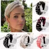 2020 new all-match pure color flannel super fairy beaded wide border bow hair band headband ladies