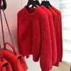 Женские свитера осень и зима Fast Hand Web Знаменитости с одинаковым алфавитом Вязание свитера с длинными рукавами Утолщенный теплый пуловер с пузырьковыми рукавами