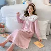 Spring Autumn Cotton Maternity Night Dress Long Sleeve Loose Sweet Nightgown Clothes for Pregnant Women Pregnancy Sleep Lounge LJ201125