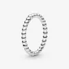 New Brand Lovely Beaded Ring 925 Sterling Silver Stacking Ring With Bubble Detailing For Women Wedding Rings Fashion Jewelry Free Shipping