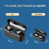 TWS F9 Mini Fon Bluetooth Kablosuz Kablosuz Kontrol Kulaklık Stereo Spor Oyun Seti Gürültü Engelli Kulaklıklar mikrofonlu