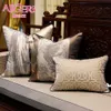 Avigers Luxury Modern Chinese Style Patchwork Throw Pillow Case Covers Brown Grey Cushion Covers with Tassels 45 x 45 50 x 50cm 213397534