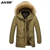 Aksr masculino jaqueta de inverno casaco espesso velo casaco de inverno quente homens colarinho com capuz de pele grande parka windbreaker casaco masculino 201119