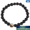 Black Natural Stone Bead Tibetan Buddha Bracelet