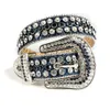 Western Rhinestones Belt Cowgirl Cowboy Bling Bling Crystal Studded Leather Belt Removable Buckle For Men Women1065252