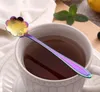 8 pièces/ensemble cuillère à fleurs en acier inoxydable thé café cuillère à remuer crème glacée sucre gâteau Dessert vaisselle barre à manger cuisine cuillères Scoop