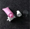 100 pz 50g Rosa Vuoto Elegante Crema Cosmetica Tubo Riutilizzabile 50 ml Tubo di Plastica Bianco Pompa Airless Morbida