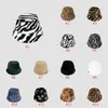 Party Favor Plush Fisherman Hat Winter Warm Fashion Women Designer Hats Leopard Zebra Print Party Hat 13 Style XD24279