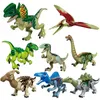 / Lot Jurassic Dino World Tyrannosaurus Rex Wyvern Velociraptor Stegosaurus Byggsatser Bolks Dinosaur figurer Raptor Toy LJ200928