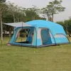 Namioty i schroniska L320 * W220 * H190CM Ultralarge 4-8 Dwuwarstwowa Layer Outdoor 2Living Rooms Hall Family Camping Namiot w najwyższej jakości Duża przestrzeń