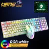 T6 RGB Gaming Teclado Mouse Combos Backlit Colorido Luz Ergonômica Mecânica USB Wired Jogo Keyboards Set para Laptops Computador