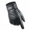 Classic Design Winter Outdoor Waterproof Windproof Gloves Keep Warm Touch Screen Black Leather Glove for Men Driving