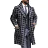 Heren Trench Coats Heren Windscheper Midden-lengte Slim Long Coat Mens Pak Collar Jacket Men Winter Homme Plus Size Overcoat1