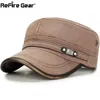 ReFire Gear Adjustable Military Hat Men Casual Fashion Washed Flat Tactical Hats Cadet Army Cap Vintage Cotton UV Proof Sun Hats J1225