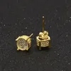 Heren hiphop oorbellen sieraden hoge kwaliteit mode goud zilver zirkoon ronde oorbellen voor mannen