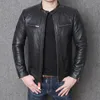 Бесплатная доставка .Sales Classic Motor Biker Кожаная куртка, мода мужская натуральная кожаное пальто, зима теплый тонкий овчин Бекхэм LJ201029