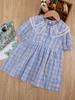 Maluch dziewczyny tartan warstwowy Peter Pan Collar Sukienka ona