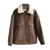 양고기 플러시 재킷 코트 겨울의 한국어 버전 겨울 새로운 두꺼운 코트 여성 짧은 모직 코트 201216