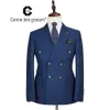 Cenne des Graoom New Homens Terno Manta Dupla Breasted Dois Peças Slim Fit de Alta Qualidade Festa de Casamento Cantor Corrente DG-188 201105