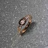 Yun Ruo Pave Zircon Crystal Belt Buckles Ring Rose Gold Color Woman Fashion Titanium Steel Jewelry Never Fade Drop Shipping