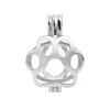 Söt Paw Cage Pendants Lockets Present Wishing Pearl 925 Sterling Silver Montering 5 stycken