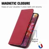 Magnetische sluiting Lederen Portemonnee Gevallen voor Samsung Note 20 Ultra A52 A32 A02S A12 S20 FE A01 A21 A51 A71 A11 Skin Feel Portemonnee Houder Flip Cover Book Business Phone Pack