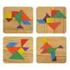 Красочные деревянные Tangram 7 шт. / Комплект Jigsaw Square Block IQ Игра Интеллектуальные образовательные игрушки Лучшие подарки для детей Zyy423