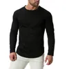 Europe/US Size New Autumn Round Neck Men's T-Shirts Casual Anti-Sweat Long Sleeve TShirts Black Tops Tees Male tshirt homme